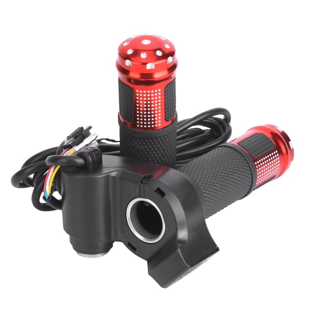 Scooter Twist Throttle, E-Bike Thumb Throttle Display Plastic Rubber Displayed In Real Time For E-Bike Red,silver