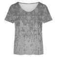 thumbnail image 4 of Meichang Chemises Grande Taille pour Femmes Chic Décontracté Chemise Basique Mode d'Été T-Shirt Imprimé Hauts Décontractés T-Shirt à Manches Courtes Ample Col Ras du Cou Chandail T-Shirts, 4 of 4