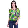 thumbnail image 4 of Moomaya Printed Keyhole Neck Ring Top Casual 3/4th Sleeve Tees Tank Tunic Top, 4 of 5