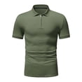 thumbnail image 3 of Chemises à Manches Courtes pour Hommes Décontractées Unies Col Rabattu Chandail Patchwork Fermeture Éclair Blouse à Manches Courtes Chemises pour Hommes Manches Courtes Chemises à Manches Courtes pour Hommes Chemises pour Hommes Manches Courtes, 3 of 5