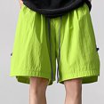 thumbnail image 1 of Gspmoly Mens Workout Shorts, Men'S Wide-Leg Style Solid Color Drawstring Pocket Drying Casual Work Shorts. Swim Trunks for Men Clearance Items Green XL, 1 of 5