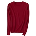 thumbnail image 3 of Meichang Women's Sweaters Fall Long Sleeve Crew Neck Knitted Pullover Solid Loose Fit Oversized Sweaters Jumpers Tops, 3 of 7
