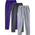 thumbnail image 1 of Kcodviy Male Hip Hop Pants Slack Pants for Men Casual Solid Color Track Fluff Yeah Slide Cuff Lace Up Workout Memory Foam Pants with Pocket Pcs, 1 of 3