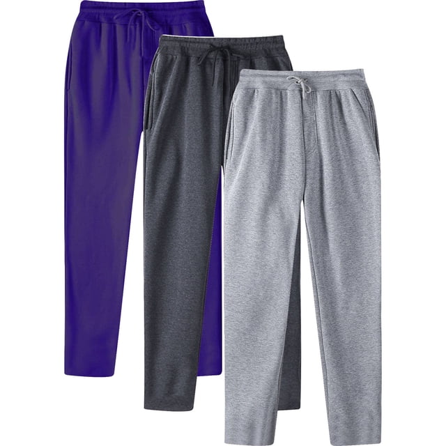 Kcodviy Male Hip Hop Pants Slack Pants for Men Casual Solid Color Track Fluff Yeah Slide Cuff Lace Up Workout Memory Foam Pants with Pocket Pcs