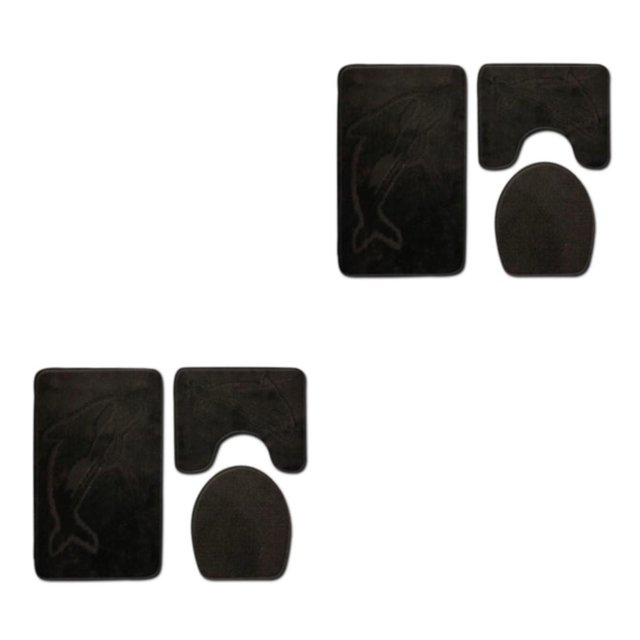 Decodeary 3pcs/set Absorbent Bath Rug Set Bathroom Dry And Fresh Easy To Install Anti-slip Polyester Non-Slip Chenille Bath Rug PJ210831-A004 2Set