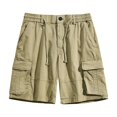 thumbnail image 2 of Mens Sports Leisure Elastic Waist Multi-Pockets Relaxed Summer Shorts Pants, 2 of 8