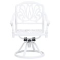 thumbnail image 3 of vidaXL Ensemble Bistro 3 Pcs Aluminium Moulé Blanc, 3 of 5