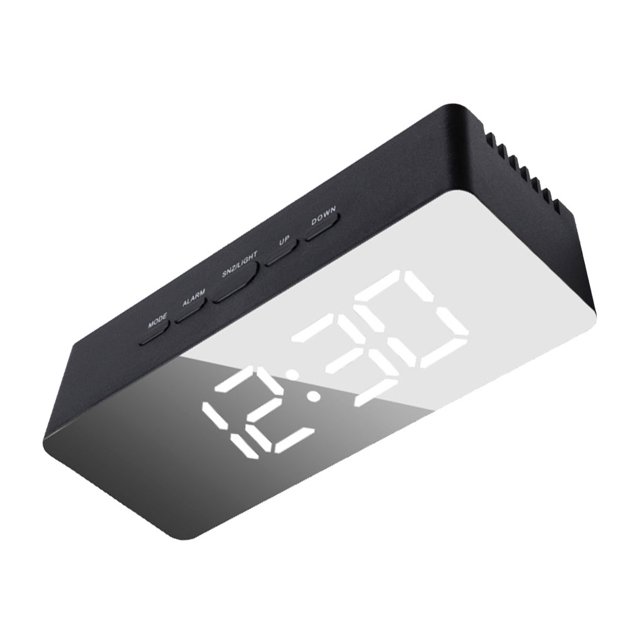 QualitChoice Alarme Numérique Angle Réglable 7,48 Pouces LED Écran Acrylique Câble Radio Projecteur Horloge Intérieure Lumière Blanche Type 2 1Ensemble