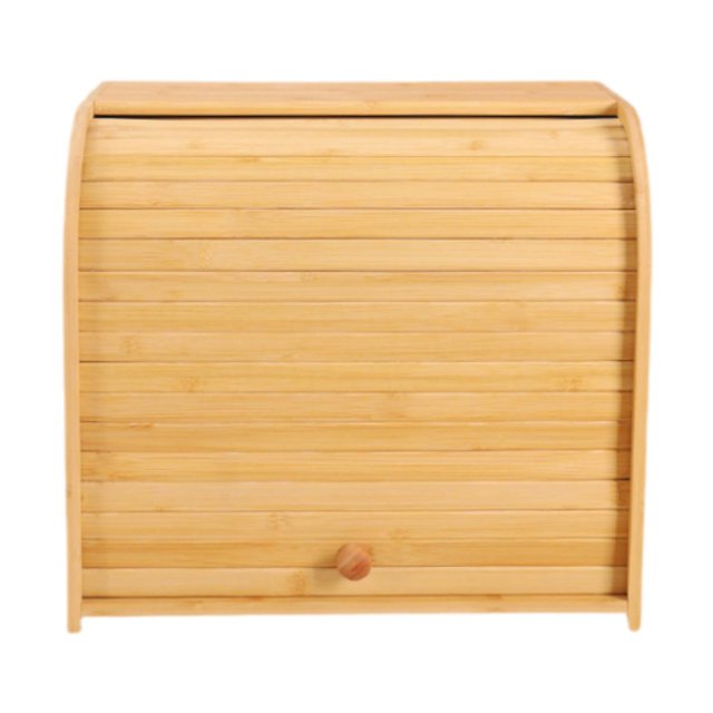Siruishop Bamboo Bread Box Bread Bin Bread Holder Coffee Tea Sugar Container Roll Top Kitchen Canisters for Kitchen Counter Bakery Cups