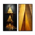 thumbnail image 2 of Designart « Prospérité Ascendante Rétro Or Abstrait I » Peinture Abstraite Ensemble d'Art Mural Encadré de 2 - Ensemble d'Art Mural Moderne Encadré Or de 2, 2 of 6