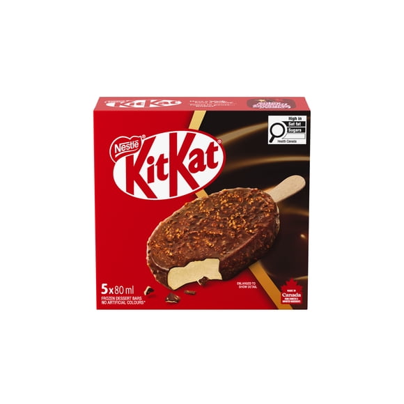 KITKAT Frozen Dessert Bars, Milk Chocolatey Shell With Crushed Wafer Pieces, 5 x 80 ml