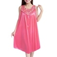 thumbnail image 1 of Kcodviy Robe Décontractée Unie pour Femmes Chemises de Nuit pour Femmes Vêtements de Nuit Sans Manches Col Rond Dentelle Chemise de Sommeil Lot Robe à Empiècements Chandail Ample Vêtements Sommeil Robe pour Femmes, 1 of 6
