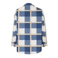 thumbnail image 3 of EGNMCR Womens Plaid Shacket Jacket Button Long Sleeve Shirt Coat Fall Winter Loose Flannel Jacket, 3 of 8