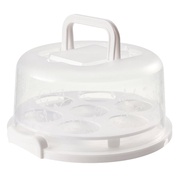 Binwennn Cake Container Cover Lid Cake Cupcake Holder Portable Round Two Base For Cookies Fruit Etc