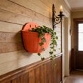 thumbnail image 4 of CaiYueKe Large Rattan Textured Semi Circular Wall Mounted Plastic Planter Hanging Flower Pot for Indoor Outdoor Home Garden Decor Decorative Plant Holder Basket for Balcony Patio, 4 of 7