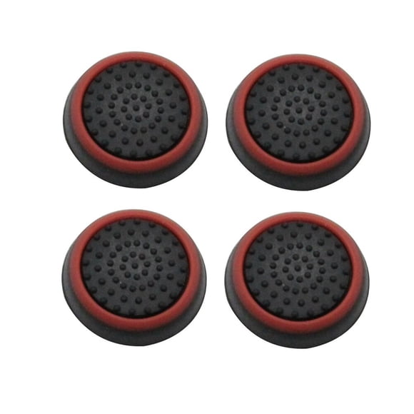 SNNROO 4 Pcs Protection de Pouce en Silicone pour Manettes de Jeu 360 (Noir et Rouge)