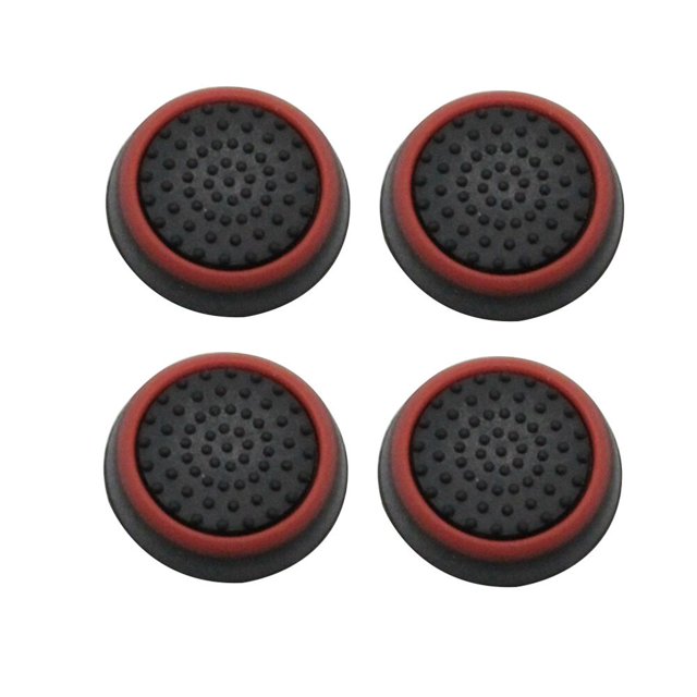 SNNROO 4 Pcs Protection de Pouce en Silicone pour Manettes de Jeu 360 (Noir et Rouge)