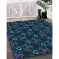 thumbnail image 3 of Ahgly Tapis d'Intérieur Lavable en Machine Carré Transitionnel Vert Cyan Foncé, 5 Pieds Carré, 3 of 7