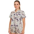 thumbnail image 2 of Hitime Silk Womens Pajamas Set Button Down Summer Sleepwear Short Sleeve Breathable Nightwear Loungewear Set, Size XL, 2 of 7