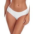 thumbnail image 1 of Ocean Blues Women's Full Coverage Bikini Bottom Mid Rise Ruched Sides Swim Bottoms White Size 2X-Large, 1 of 7