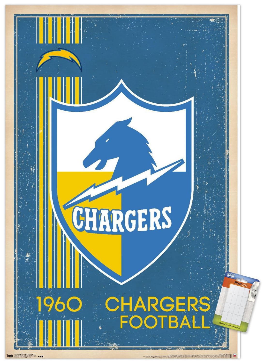NFL Los Angeles Chargers - Retro Logo 17 Wall Poster