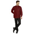 thumbnail image 2 of Bestman Solid Button-Down Shirt For Mens Chinese Collar Front Placket Formal Shirts, 2 of 7