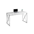 thumbnail image 1 of Monarch Specialties Computer Desk, Home Office, Laptop, Work, Metal, Laminate, Glossy White, Chrome, Contemporary, Modern, 1 of 3