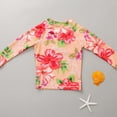 thumbnail image 4 of Zwiiyzr 2025 Filles Enfants Maillot de Bain 2 Pcs Imprimé Floral Haut anti-UV à Manches Longues et Pantalon Long avec Jupe Combinaison anti-UV Protection Uv Tenue de Plage Maillot de Bain 3-11 Ans Orange, 4 of 8