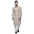 thumbnail image 1 of Atasi Cotton Flex Asymmetrical Long Sleeve Kurta For Men Printed Designer Kurta, 1 of 1