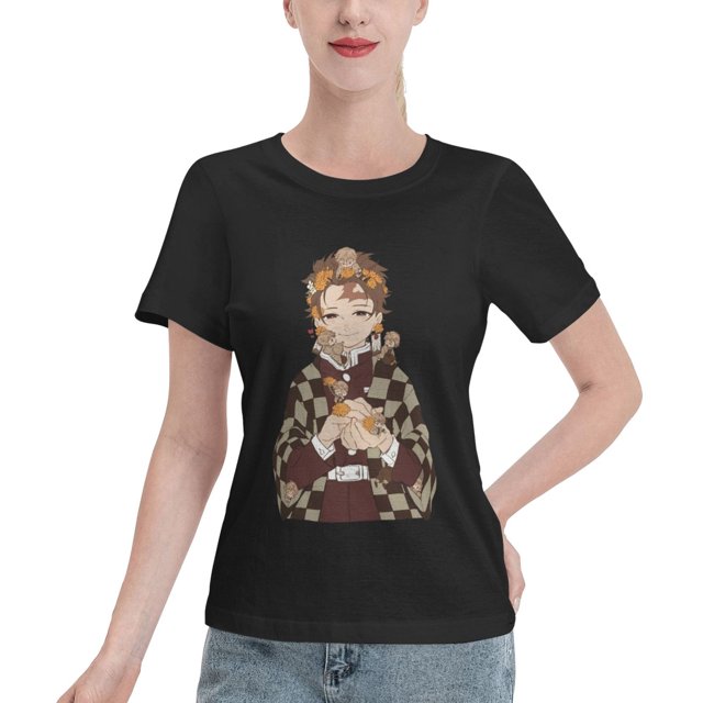 T-Shirt Basique à Manches Courtes pour Femmes Demon Slayer Blade Tanjiro