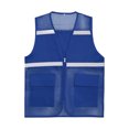thumbnail image 4 of RUNQHUI Men Women Zipper High Visibility Reflective Safety Vest Construction Work Mesh Fabric Work Clothes Dark Blue 165, 4 of 7
