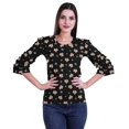 thumbnail image 1 of Moomaya T-Shirts Décontractés pour Femmes en Coton Grande Taille à Manches 3 /4 à Col Rond, 1 of 4