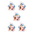 thumbnail image 2 of mmirethe Resin Christmas Scene Snow House LED Desktop Set Village Decoration House Santa 5Set, 2 of 6