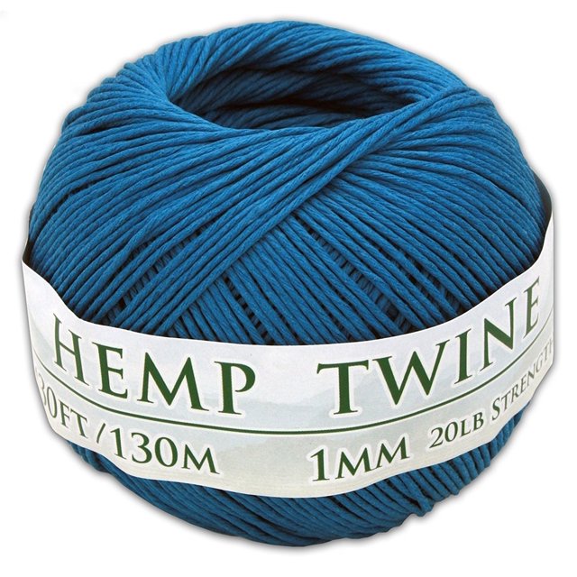 Boule en Ficelle de Chanvre Bleue 1 mm