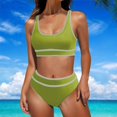 thumbnail image 2 of FAIWAD Womens 2 Piece Swimsuits Sports Color Block Bikini Sets Removable Bra Pad Full Coverage Bathing Suits for Girls, 2 of 5