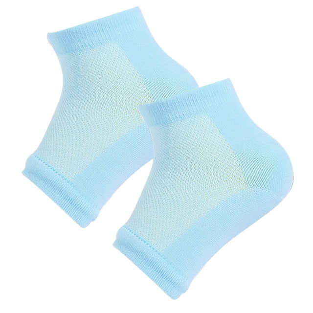1 Set Gel Heel Socks Woolen Toeless Comfortable Open Toe Silicone Beauty Hosiery Spa Experience Adjustable Ankle Kit for Summer Night Mesh Blue