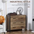 thumbnail image 4 of HOMCOM Chest of Drawers, 4 Drawer Unit Storage Chest Living Room Brown, 4 of 10