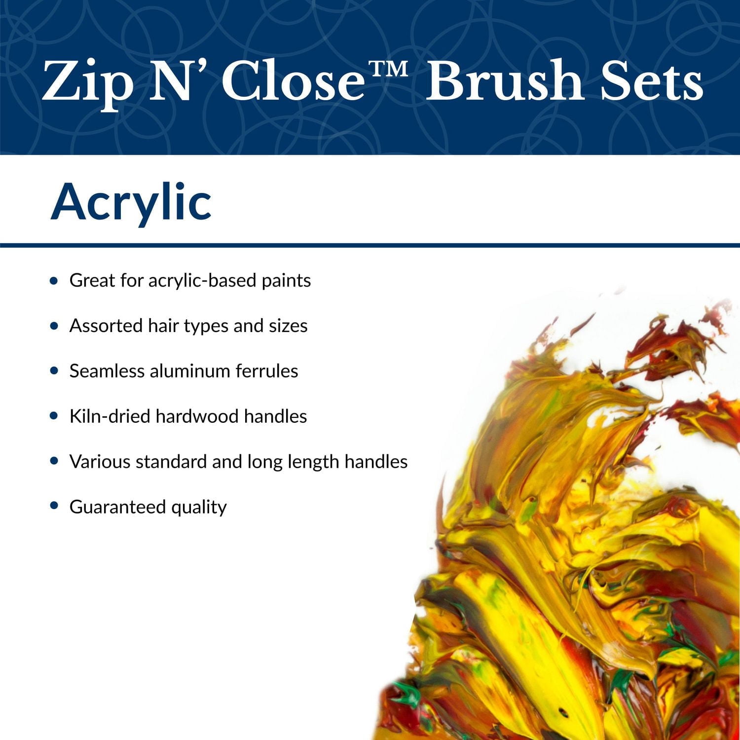 Royal & Langnickel - 10pc Blue Zip N' Close White Taklon Artist Paint Brush Set