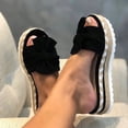 thumbnail image 1 of LSLJS Pantoufles pour Femmes, Pantoufles d'Été de Plage pour Femmes avec Nœud, Plateforme, Talons Compensés, Chaussures Grande Taille, 1 of 7