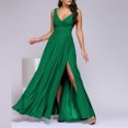 thumbnail image 4 of Gspmoly Robe pour Femmes, Mode Femmes Été Camis Sans Manches Col en V Taille Resserrée Fente Robe Formelle Robes de Mariage pour Femmes jusqu'à 60 % de Rabais, 4 of 7
