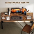 thumbnail image 4 of HOMCOM 71" Computer Desk, Study Desk with Metal Legs, Rustic Brown, 4 of 10