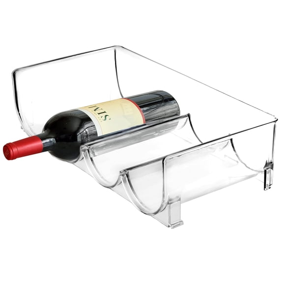 Youngever Organisateur de Bouteilles d'Eau en Plastique, Support Transparent pour Bouteilles, Casier à Vin en Plastique, Support Empilable pour 4 Bouteilles pour l'Eau, le Vin et les Boissons