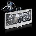 thumbnail image 3 of 2 Pack Bling License Plate Frame，Handcrafted Bling Rhinestone Premium Stainless Steel License Plate Frame，14 Facets Clear Color Rhinestone Crystal (S, 3 of 6