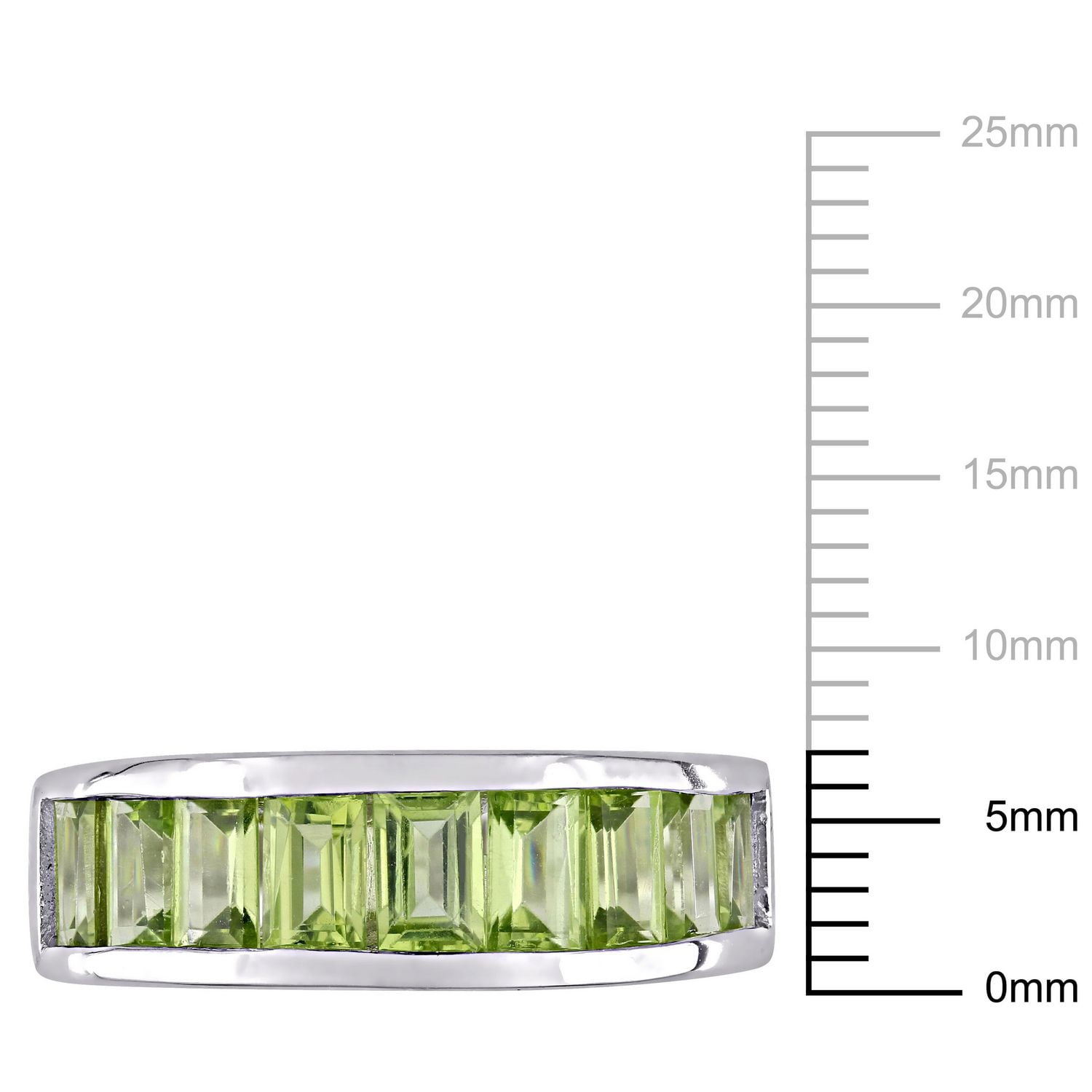 Bague semi-éternité Miabella avec péridot 2-3/4 CT PBT en argent sterling