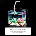 thumbnail image 4 of Betta Fish Tank, Small Fish Tank With Wall Mounted Filter, LED Clamp Light, High Transparency Lightweight Aquarium Starter Kits For Office Living Room Decor, 4 of 9