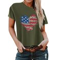 thumbnail image 1 of Birdeem T-Shirt pour Femmes d'Été Décontracté Ample Imprimé Fête de l'Indépendance à Col Rond à Manches Courtes, 1 of 3