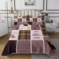 thumbnail image 1 of Erosebridal Animal Deer Coverlet Set Queen,Happy Camping Bedding Set,Geometric Buffalo Decor,3pcs, 1 of 5