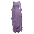 thumbnail image 2 of Robes Gothiques Yourumao pour Femmes, Robe Renaissance Rétro Unie, Grande Taille, Robe Maxi à Épaules Dénudées, Manches Évasées, Costume de Cosplay, Automne Hiver, Robe de Cour Médiévale, 2 of 3