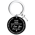 thumbnail image 1 of Creative DIY To My SON Black Stainless Steel Last Name 26 Letter Keychain 2.5cm, 1 of 7