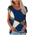 thumbnail image 1 of Blouses à Manches Courtes pour Femmes Mode Femmes Mode Manches Courtes Col Rond T-Shirt Imprimé Blouse Hauts Amples T-Shirts d'Été pour Femmes Hauts à Manches Courtes Femmes Blouse à Manches Courtes, 1 of 6